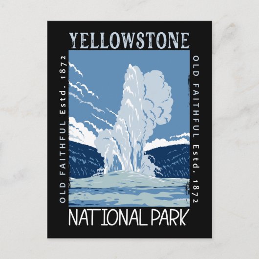 Yellowstone National Park Old Faithful Distful Briefkaart (Voorkant)