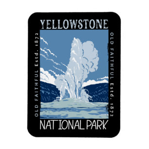 Yellowstone National Park Old Faithful Distful Magneet