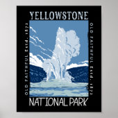 Yellowstone National Park Old Faithful Distful Poster (Voorkant)