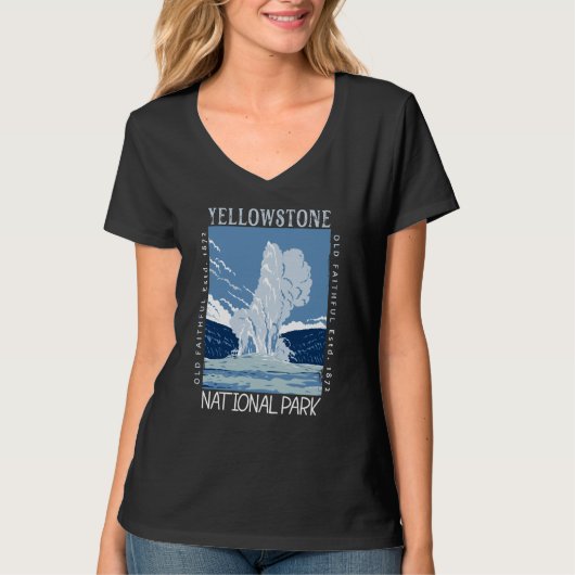 Yellowstone National Park Old Faithful Distful T-shirt (Voorkant)