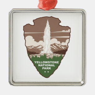 Yellowstone National Park Old Faithful Pijlpunt Metalen Ornament