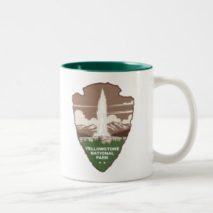 Yellowstone National Park Old Faithful Pijlpunt Tweekleurige Koffiemok
