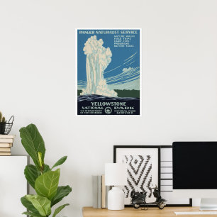  Yellowstone National Park Old Faithful Poster