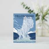 Yellowstone National Park Old Faithful Vintage Briefkaart (Staand voorkant)