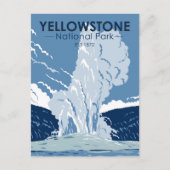 Yellowstone National Park Old Faithful Vintage Briefkaart (Voorkant)