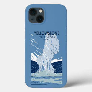 Yellowstone National Park Old Faithful Vintage iPhone 13 Hoesje