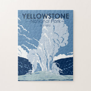 Yellowstone National Park Old Faithful Vintage Legpuzzel