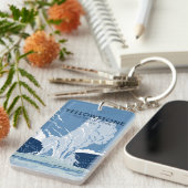 Yellowstone National Park Old Faithful Vintage Sleutelhanger (Voorkant Rechts)