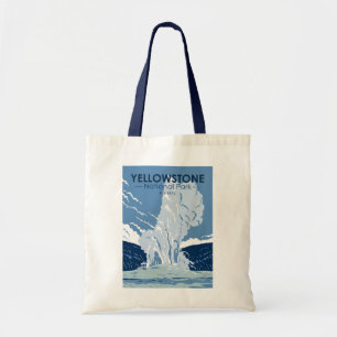 Yellowstone National Park Old Faithful Vintage Tote Bag