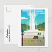 Yellowstone National Park, Oud Trouw Briefkaart (Voorkant / Achterkant)