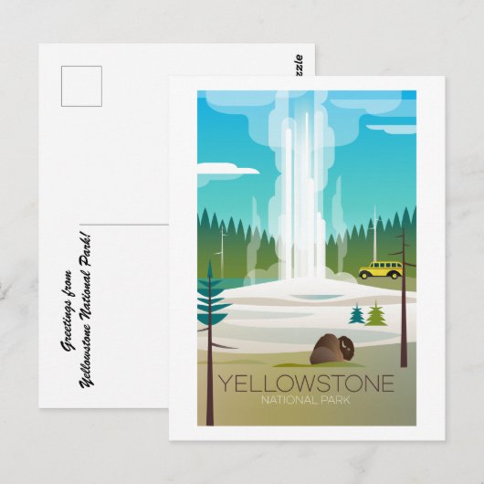 Yellowstone National Park, Oud Trouw Briefkaart (Voorkant / Achterkant)