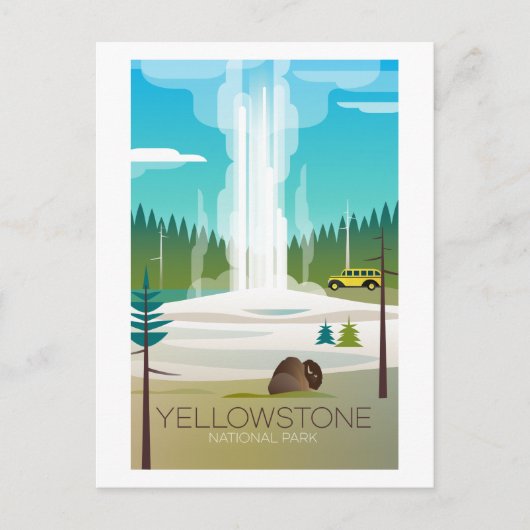 Yellowstone National Park, Oud Trouw Briefkaart (Voorkant)