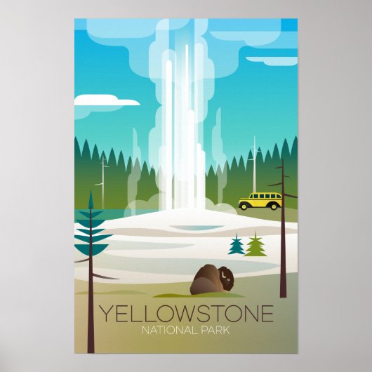 Yellowstone National Park, Oude Getrouwe Print (Voorkant)