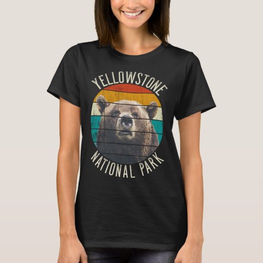 Yellowstone National Park Outfit Grizzly Beer T-shirt (Voorkant)
