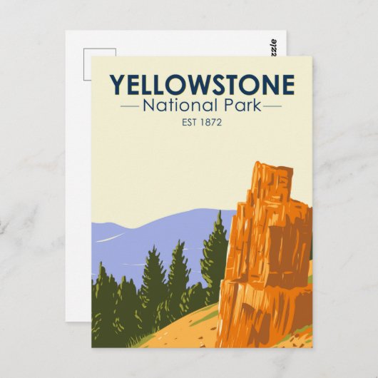 Yellowstone National Park Petrified Tree  Briefkaart (Voorkant / Achterkant)