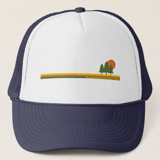 Yellowstone National Park Pine Trees Sun Trucker Pet (Voorkant)