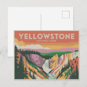 Yellowstone National Park Postcard Retro Briefkaart (Voorkant / Achterkant)