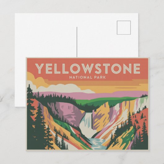 Yellowstone National Park Postcard Retro Briefkaart (Voorkant / Achterkant)