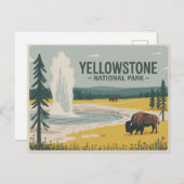 Yellowstone National Park Postcard Vintage Briefkaart (Voorkant / Achterkant)