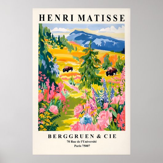 Yellowstone National Park Poster Matisse Stijl (Voorkant)
