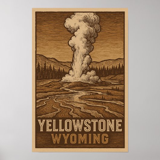 Yellowstone National Park Poster - Schilderachtig  (Voorkant)