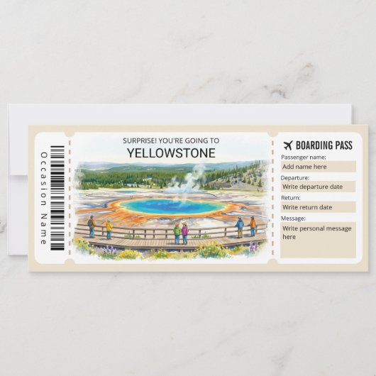 Yellowstone National Park Reis Instapkaart Kaart (Voorkant)