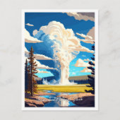 Yellowstone National Park reisillustratie Briefkaart (Voorkant)