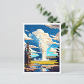 Yellowstone National Park reisillustratie Briefkaart (Staand voorkant)