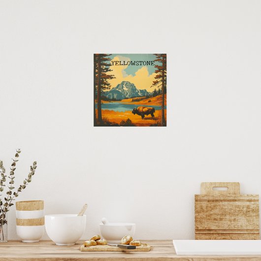  Yellowstone National Park Reizen Poster (Keuken)