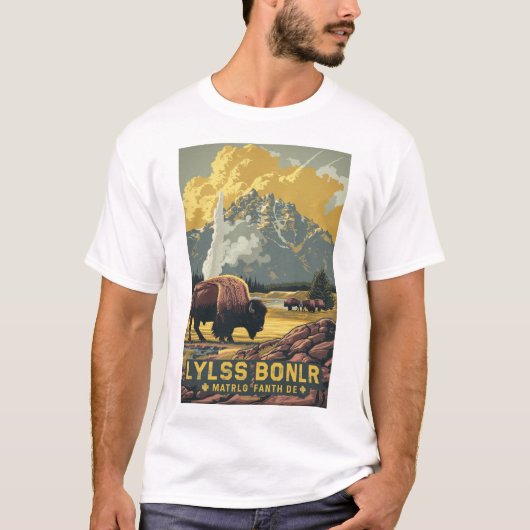 Yellowstone National Park Reizen Poster T- T-shirt (Voorkant)
