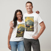 Yellowstone National Park Reizen Poster T- T-shirt (Unisex)