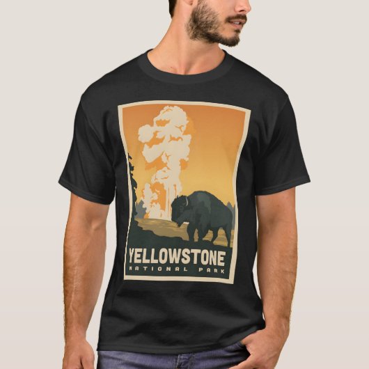 Yellowstone National Park Reizen T-shirt (Voorkant)