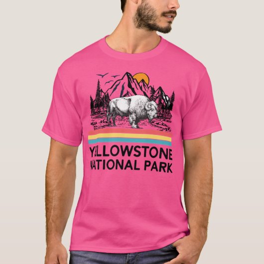  Yellowstone National Park Retro 80s Mounta T-shirt (Voorkant)