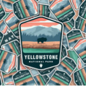 Yellowstone National Park Retro | Afgesneden Stick Sticker