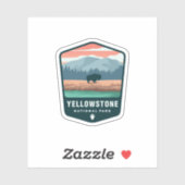 Yellowstone National Park Retro | Afgesneden Stick Sticker (Vel)