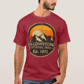 Yellowstone National Park  Retro Camping T-shirt (Voorkant)