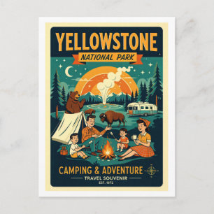 Yellowstone National Park Retro jaren 50 Briefkaart