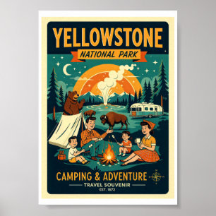 Yellowstone National Park Retro jaren 50 Poster