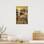 Yellowstone National Park Retro Poster (Keuken)