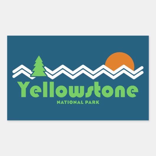 Yellowstone National Park Retro Rechthoekige Sticker (Voorkant)