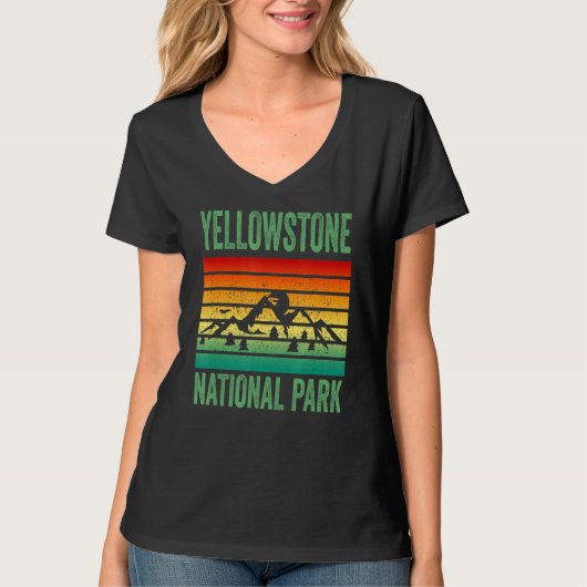Yellowstone National Park Retro  Sunset Sou T-shirt (Voorkant)