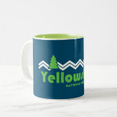 Yellowstone National Park Retro Tweekleurige Koffiemok (Voorkant links)