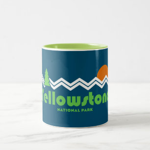 Yellowstone National Park Retro Tweekleurige Koffiemok