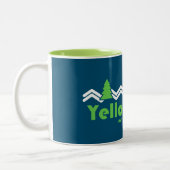 Yellowstone National Park Retro Tweekleurige Koffiemok (Links)