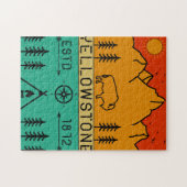 Yellowstone National Park Retro Wyoming USA Bison Legpuzzel (Horizontaal)