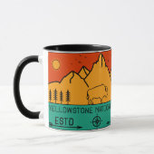 Yellowstone National Park Retro Wyoming USA Bison Mok (Links)