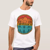Yellowstone National Park Retro Wyoming USA Bison T-shirt (Voorkant)