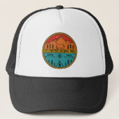 Yellowstone National Park Retro Wyoming USA Bison Trucker Pet (Voorkant)