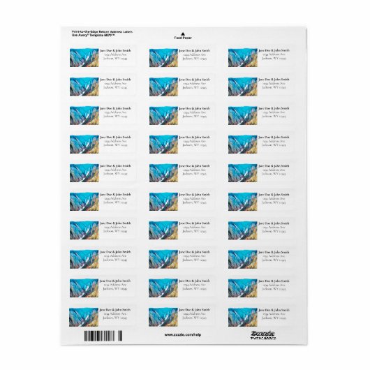 Yellowstone National Park Return Address Labels (Full Sheet)