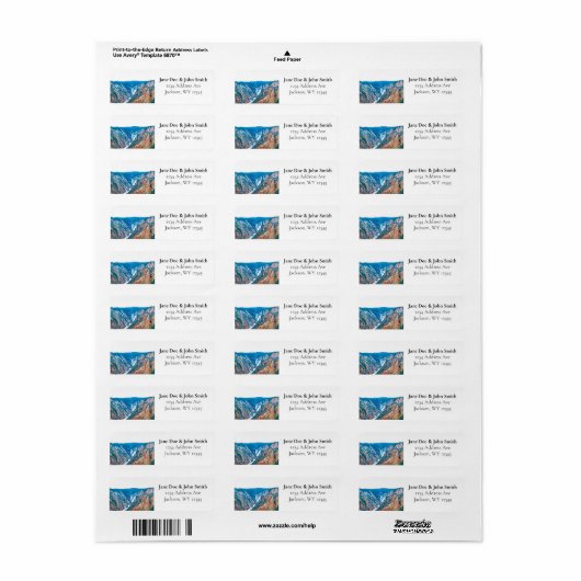 Yellowstone National Park Return Address Labels (Full Sheet)